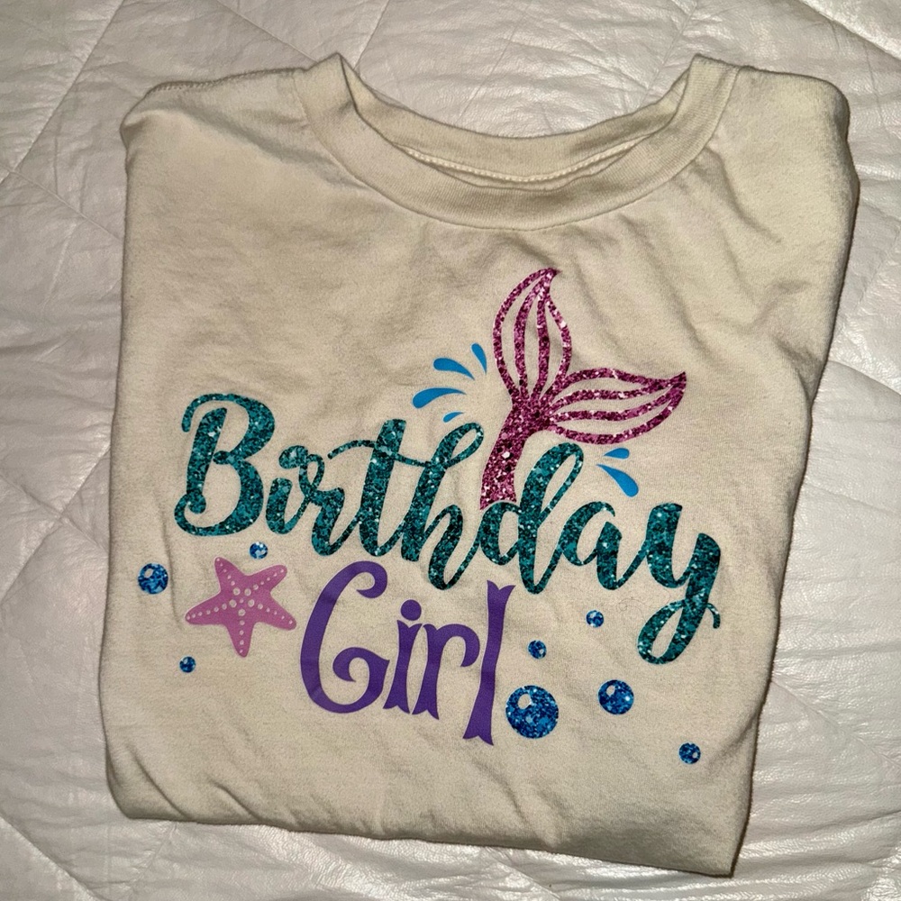 Mermaid Birthday Girl Graphic Tee
